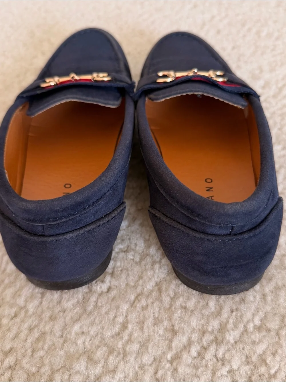 Roma (Gucci style) Boys Navy Suede Loafers with Horse Bit size 13 (little boys)